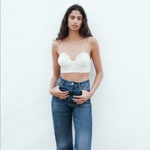 Zara Pearl Crop Top (NWT)